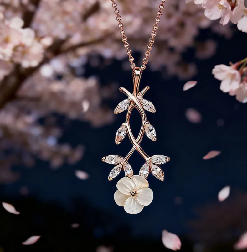 Cherry Blossom Pendant Necklace